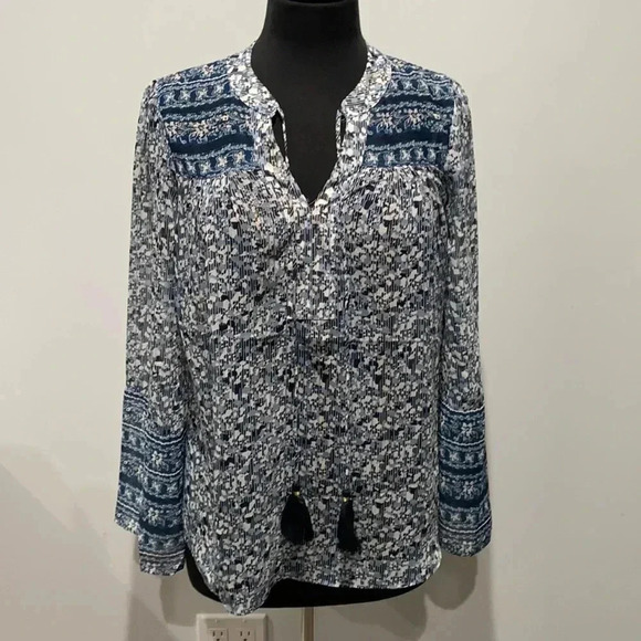 Cupio Sheer Boho  blouse - Picture 1 of 6